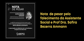 Nota de pesar pelo falecimento da Assistente Social e Prof Dra. Safira Bezerra Ammann